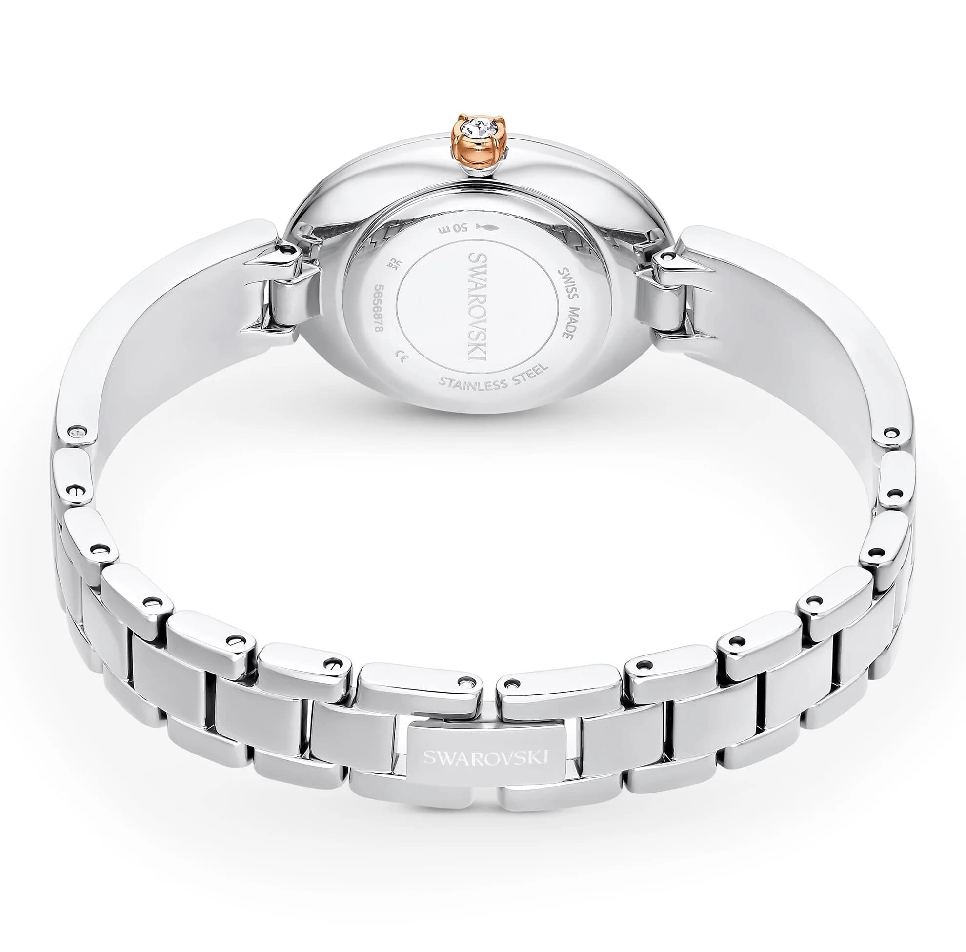 ساعت مچی نقره ای سوئیسی سواروسکی اورجینال Swarovski Crystal Rock Oval Saat watch 5656878 — تصویر ۹