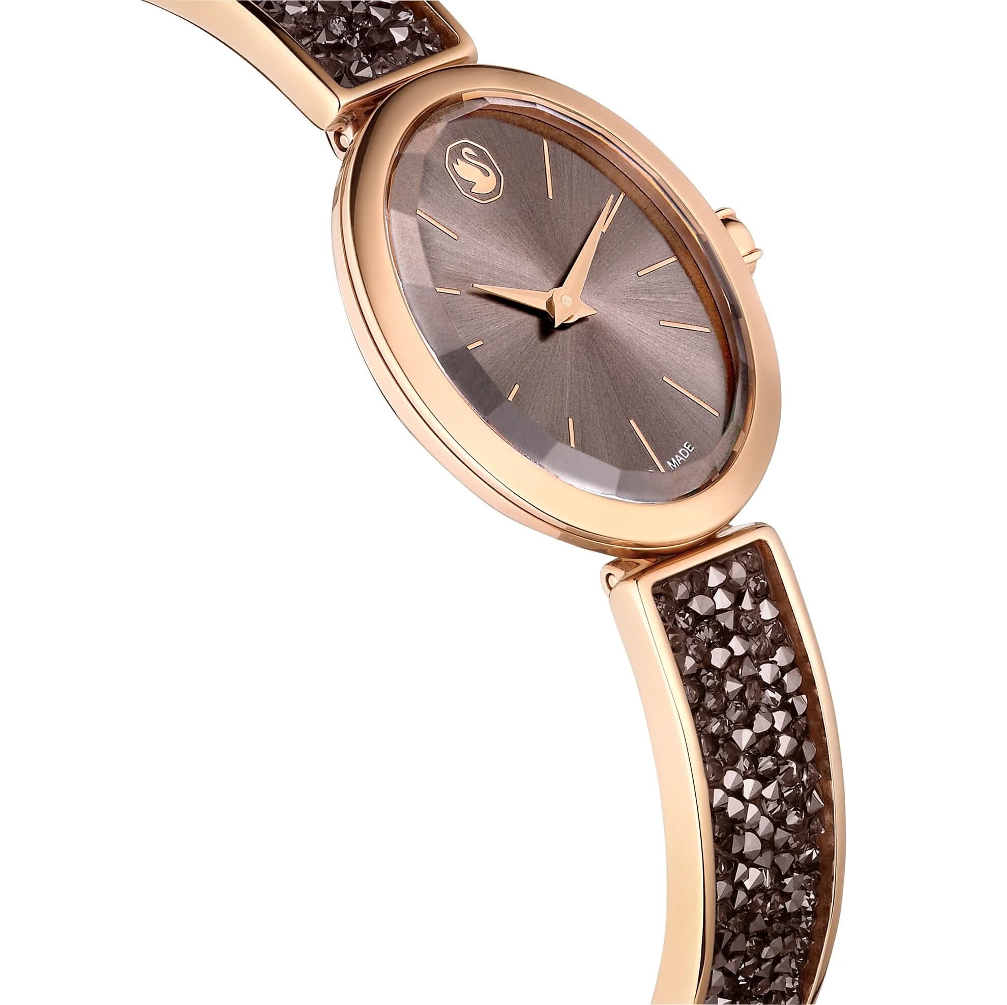 ساعت مچی مشکی سوئیسی سواروسکی اورجینال Swarovski Crystal Rock Oval Saat watch 5656857 — تصویر ۱۲