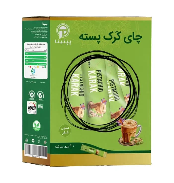چای کرک پسته زعفرانی 10 عددی پپتینا