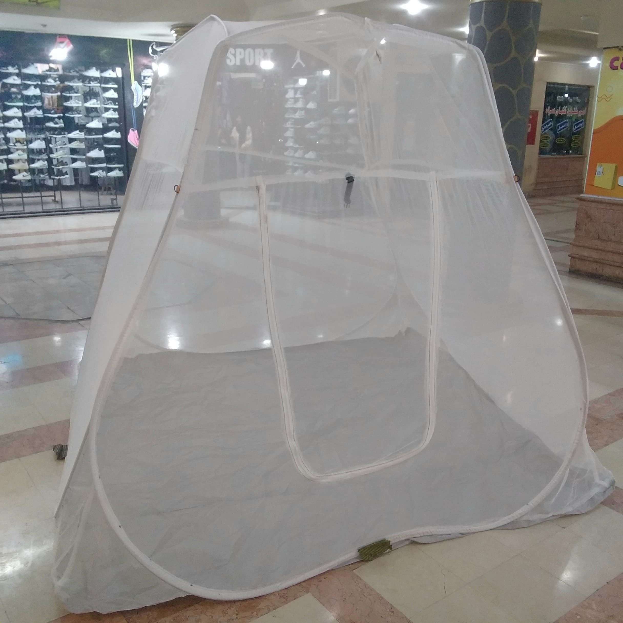 پشه بندمسافرتی ۸نفره اسکلتی کف ضخیم تورسفیدخارجی — تصویر ۴