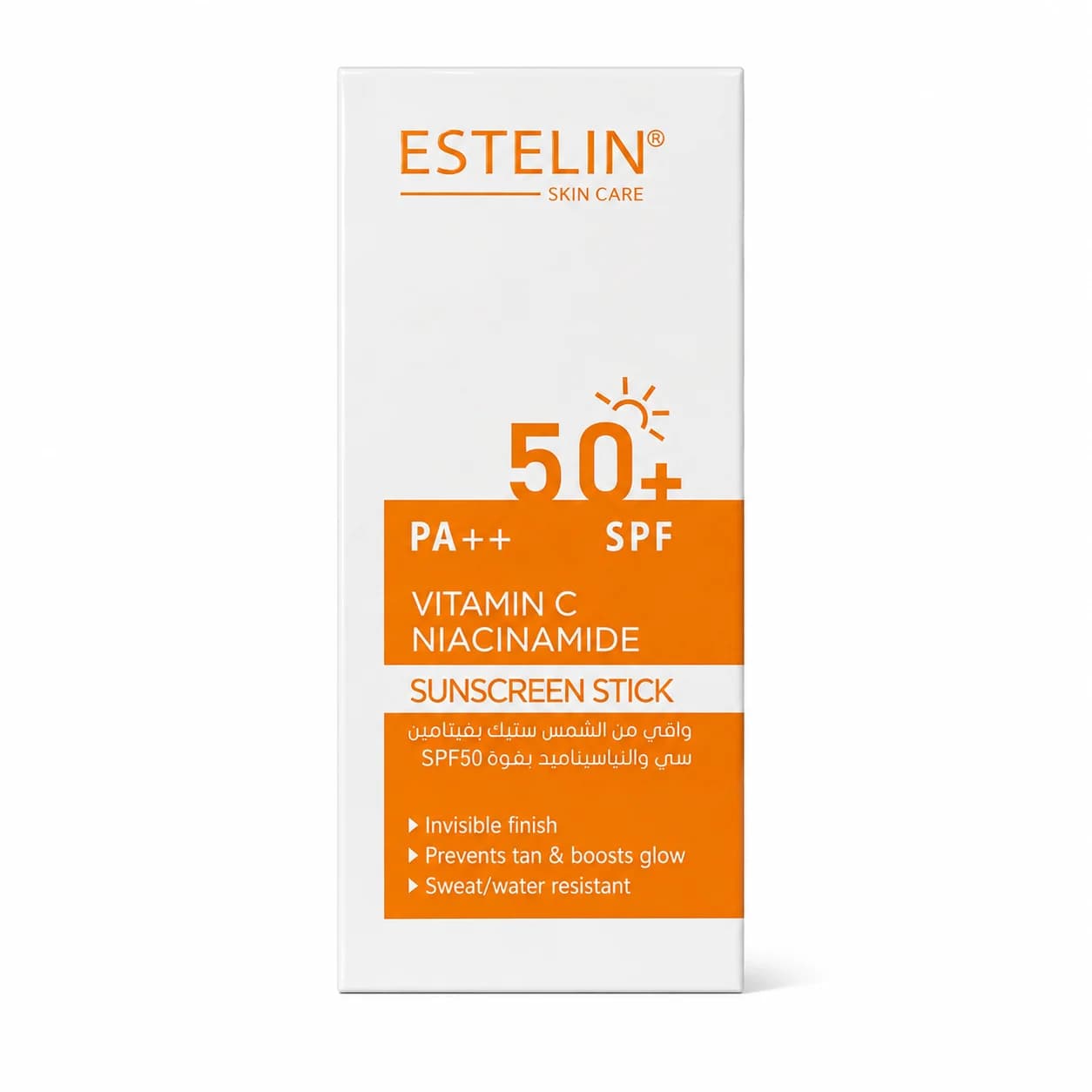ضد آفتاب استیکی استلین SPF50+ حاوی ویتامین C و نیاسینامید حجم 20 میلی لیتر