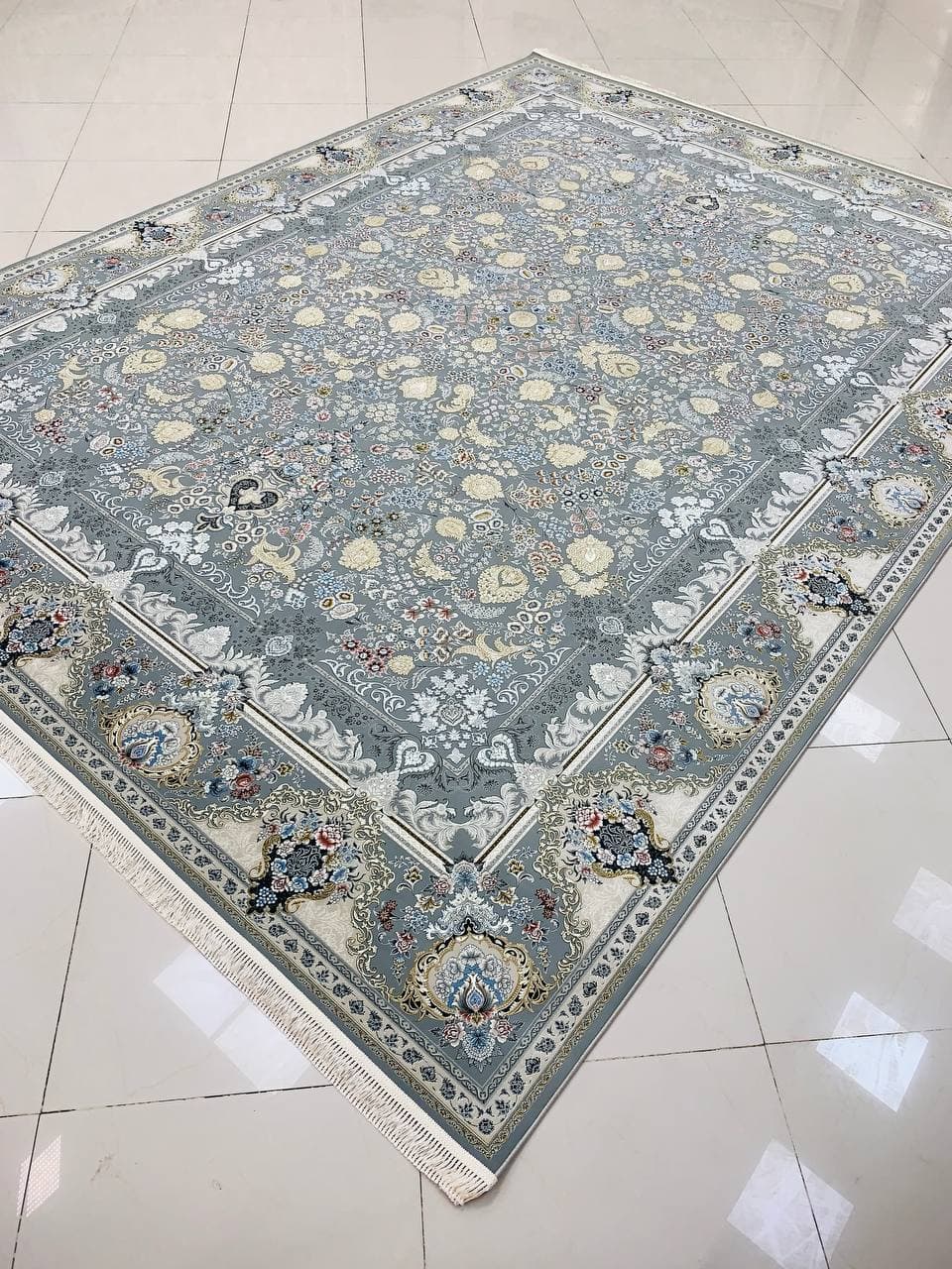 طرح رامتین طوسی فرش 1500 شانه تراکم 4500 برجسته