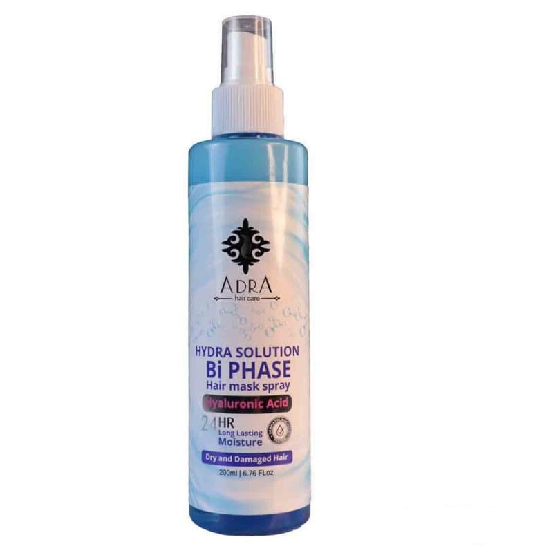 ماسک مو اسپری دو فاز حاوی هیالورونیک اسید آدرا حجم ۲۰۰ میلی لیتر | Adra Hyaluronic Acid Hair Mask Spray 200 ml — تصویر ۲