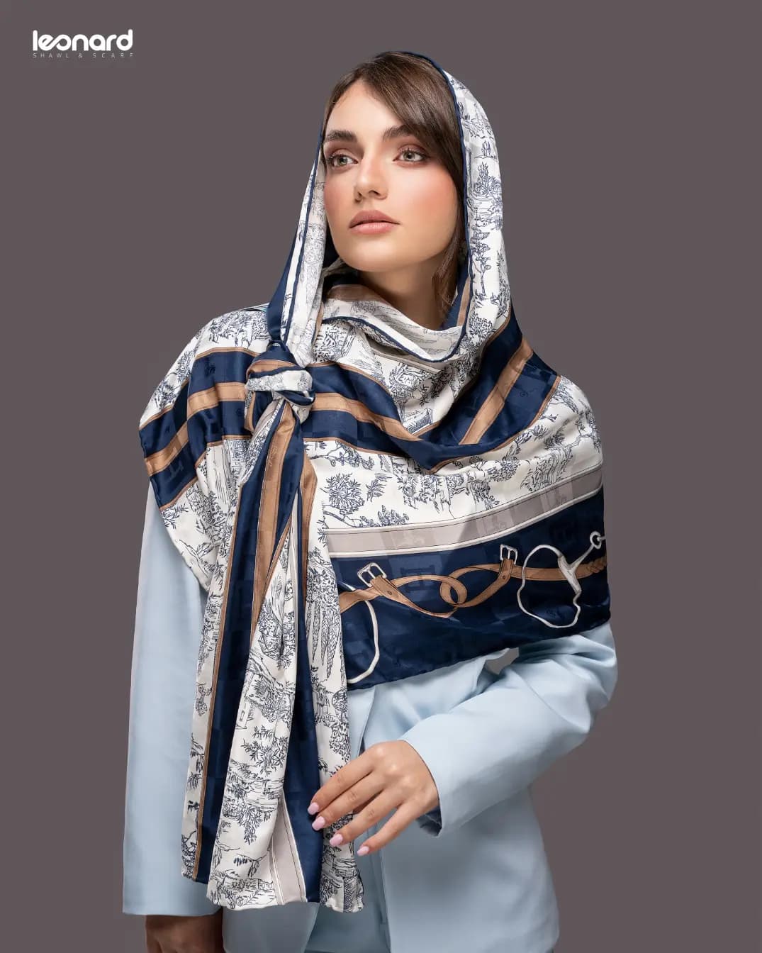 شال ابریشم ژاکارد | کد 2275