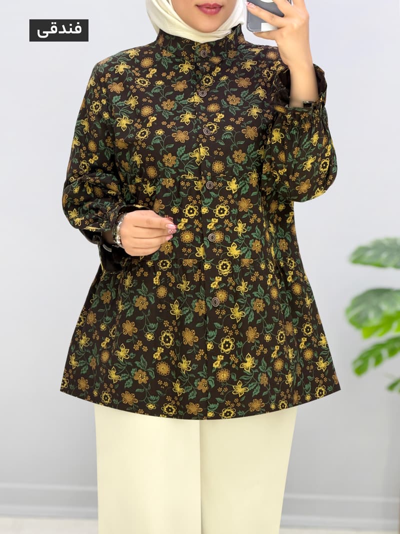 شومیز عروسکی لینن شادگل کد 20145507 — تصویر ۵