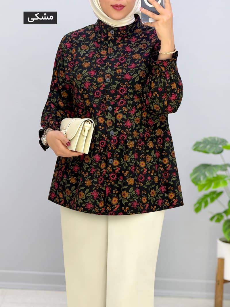 شومیز عروسکی لینن شادگل کد 20145507 — تصویر ۴