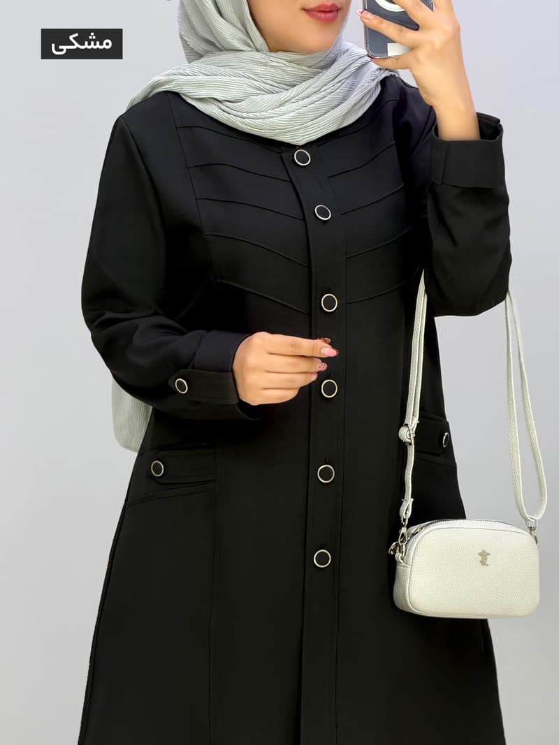 مانتو بلند بزیاق کامیسا کد 452589 — تصویر ۱۱