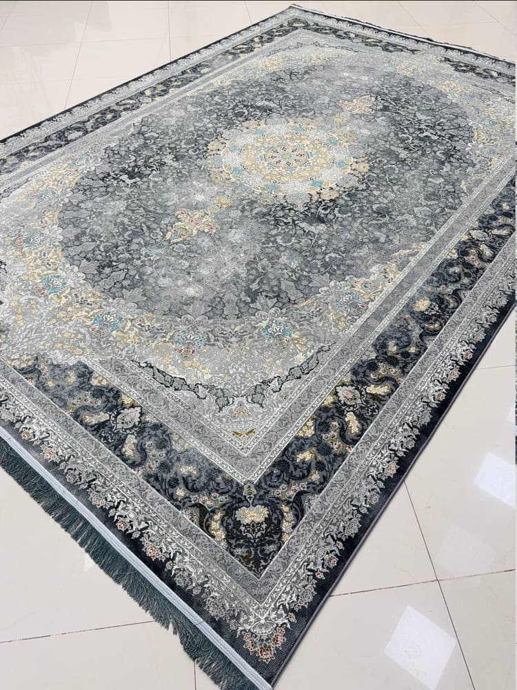 فرش ماشینی ۱۲۰۰ شانه برکه دودی تراکم 3600 ساده سنگین وزن
