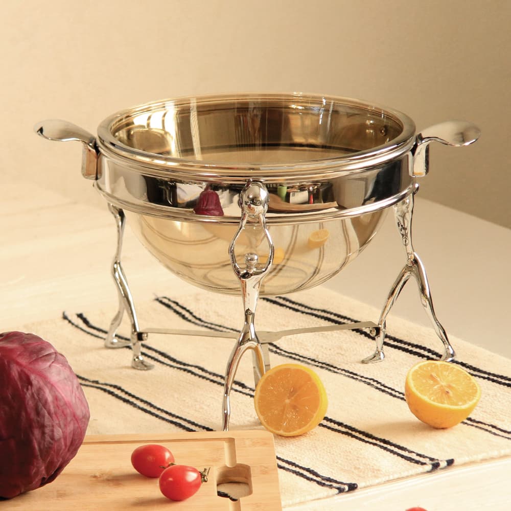 سوفله سالاد خوری مدل آدمک استیل براق کد 3006SS