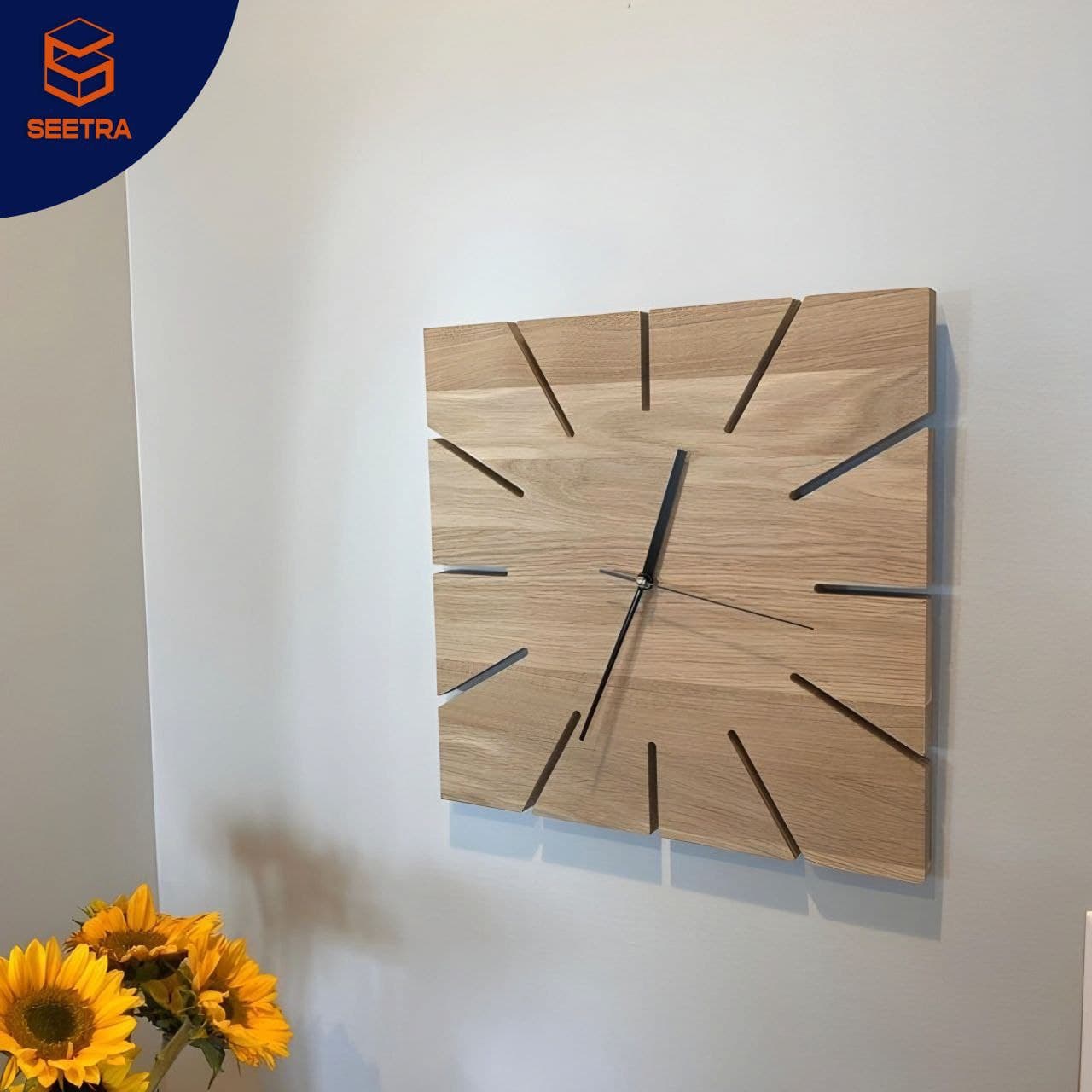 ساعت دیواری مربعی شیاردار مدل WT01 — تصویر ۶