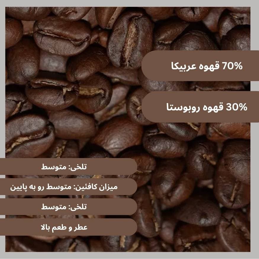 قهوه اسپرسو میکس عربیکا 70-30 — تصویر ۲