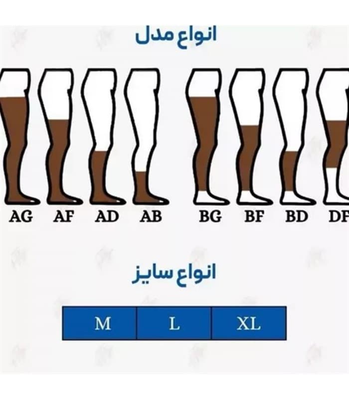جوراب واریس XL بدون کف DF کد ۷۰۱۶ — تصویر ۲