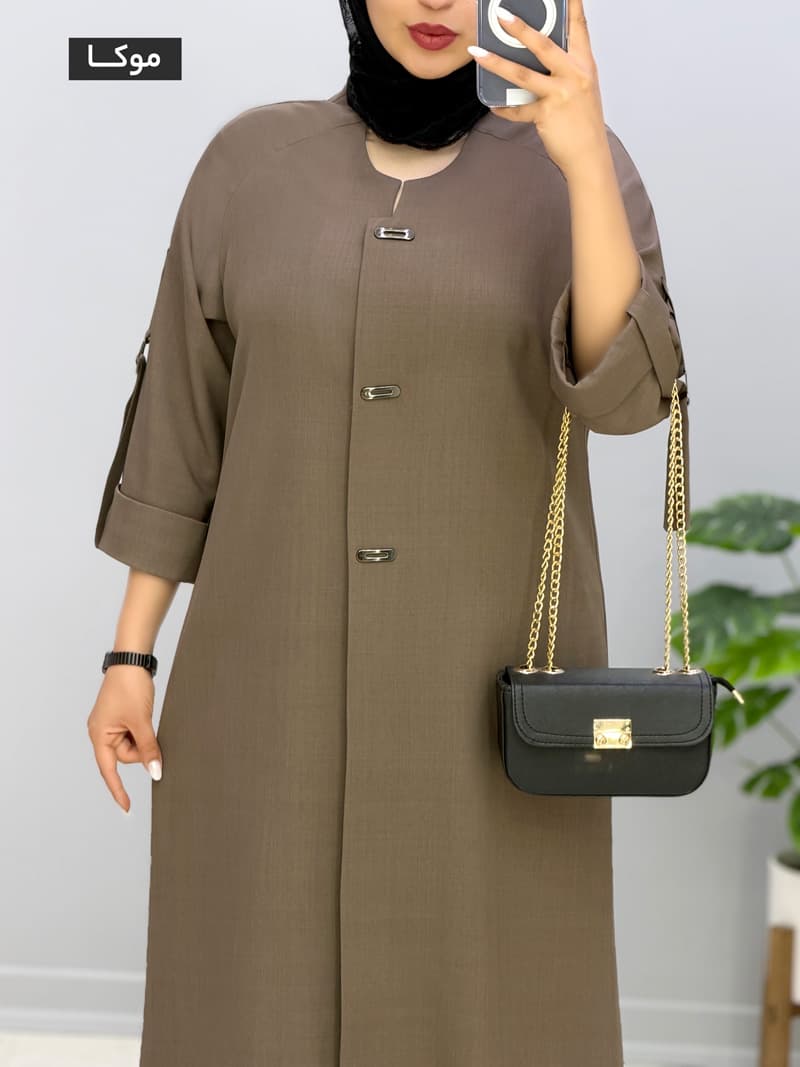 مانتو بلند بزیاق تیناز کد 1010571 — تصویر ۶