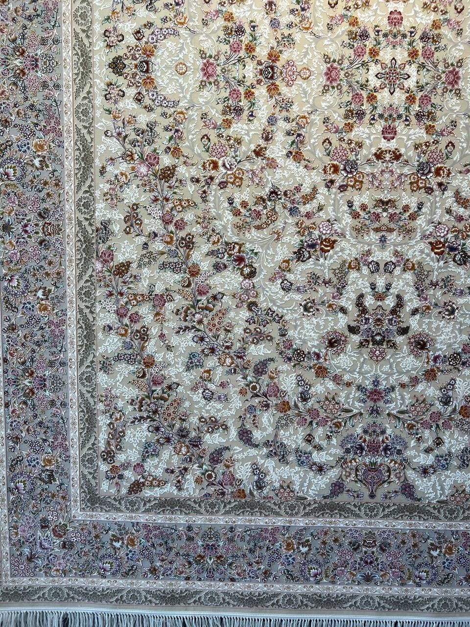 فرش بهار نقره ای ۱۲۰۰ شانه تراکم ۳۶۰۰ برجسته پالت تبریز — تصویر ۸