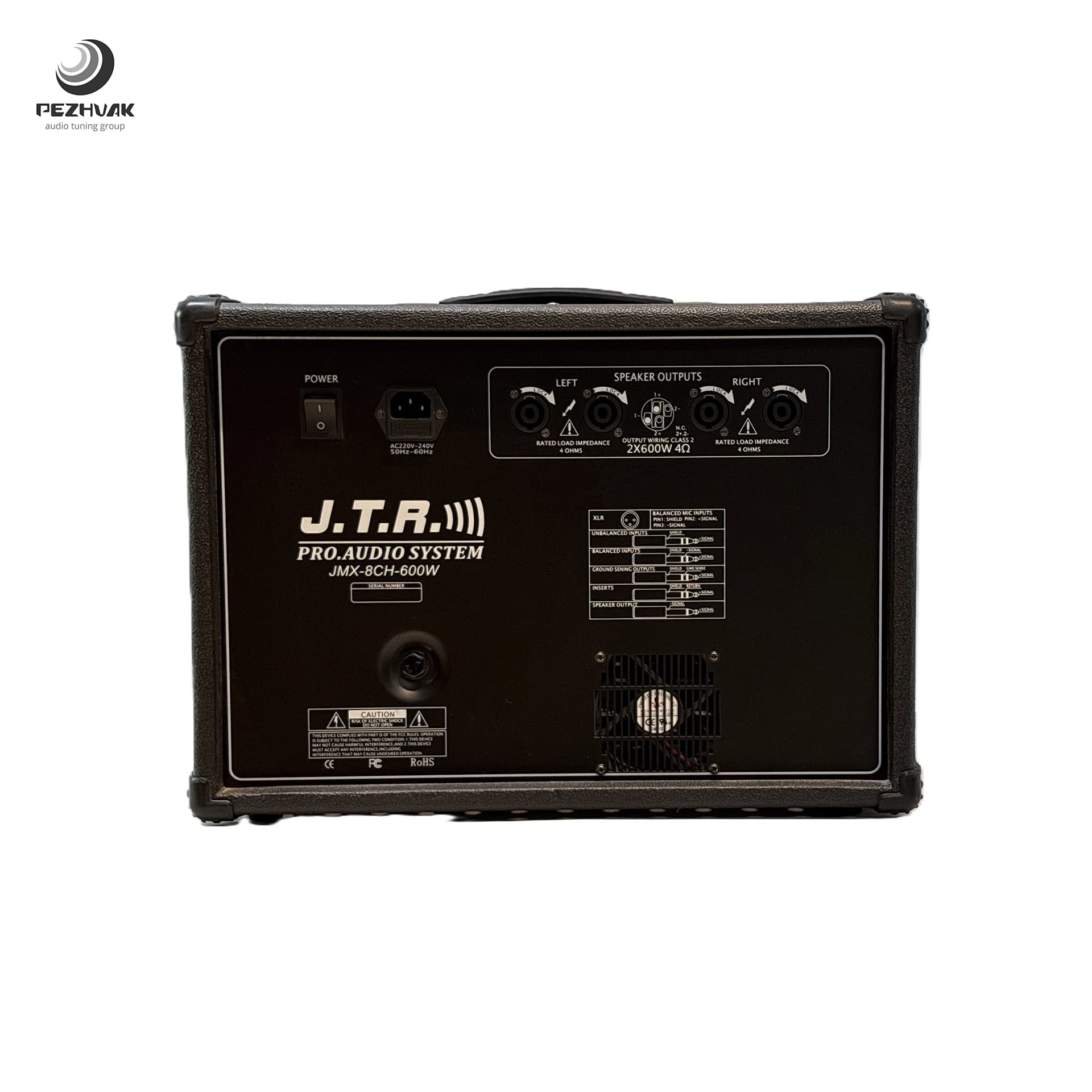 پاور میکسر مدل JMX 08 PRO برند JTR دو کانال 600W — تصویر ۷