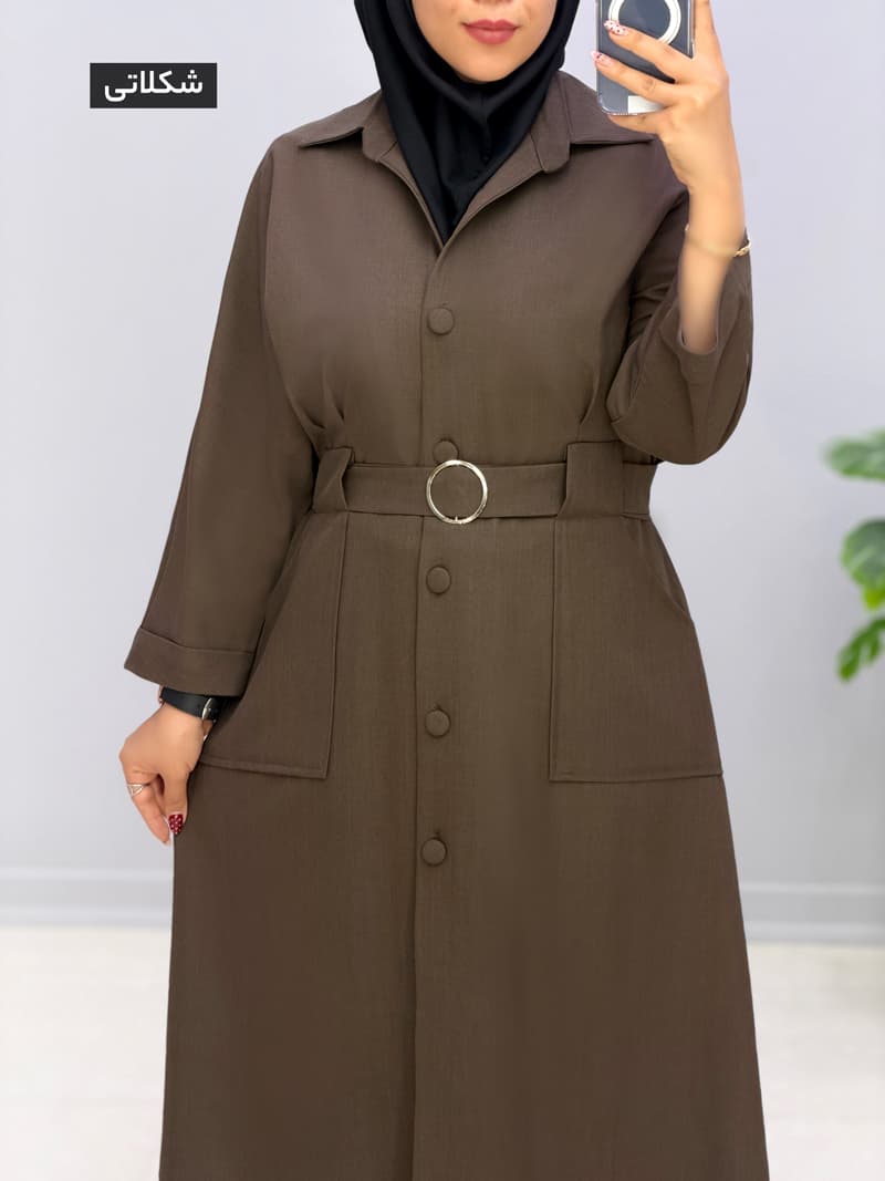 مانتو بلند بزیاق تابیتا کد 458286 — تصویر ۵