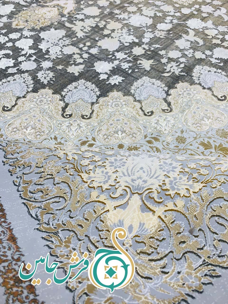 فرش 1700 شانه تراکم 5100 بدون برجستگی طرح دیانا ذغالی ده رنگ — تصویر ۵