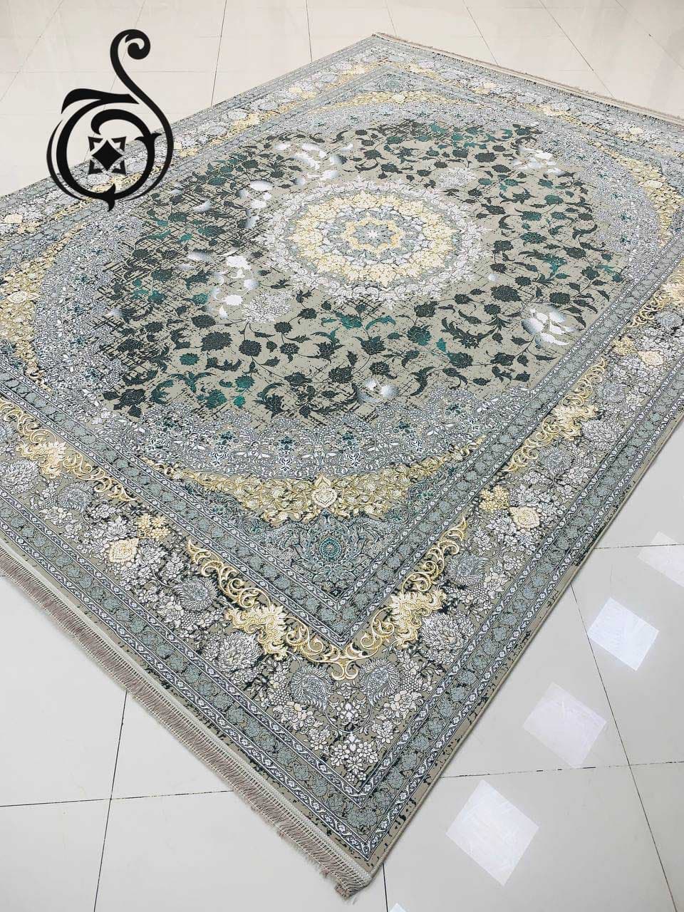 فرش 1200 شانه تراکم 3600 برجسته طرح ساغر ترمه ای ده رنگ — تصویر ۴