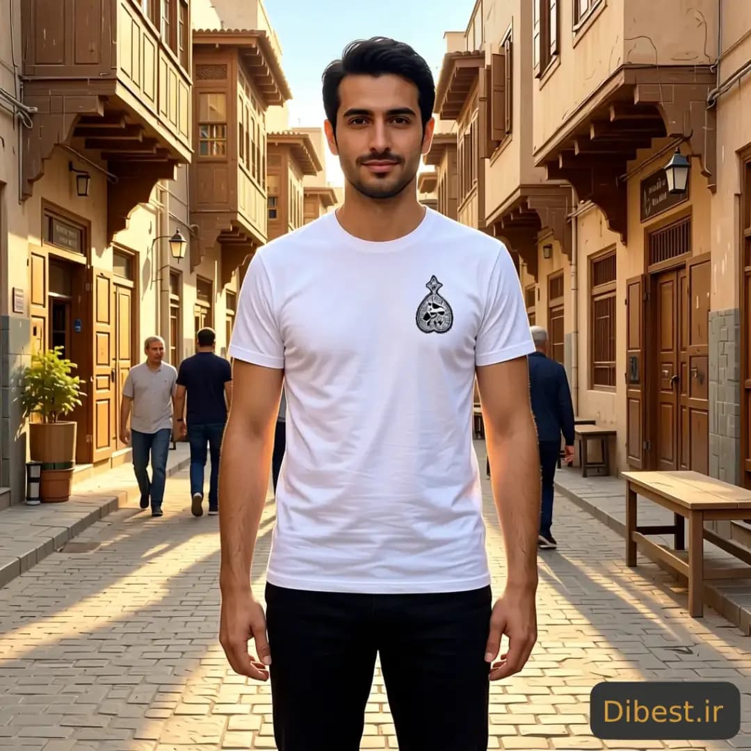 تیشرت مردانه سفید طرح یاهو