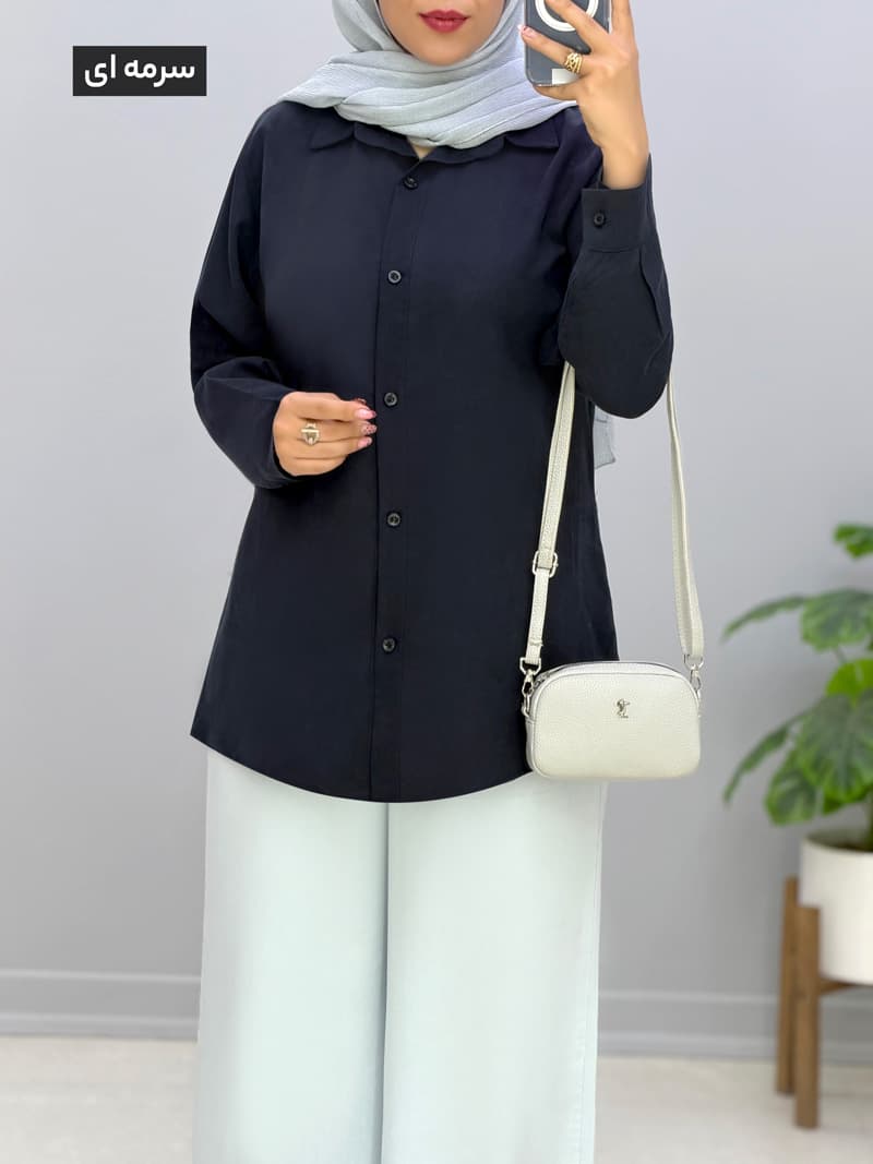 شومیز مانتویی سیلک دلاسو کد 329979 — تصویر ۱۲