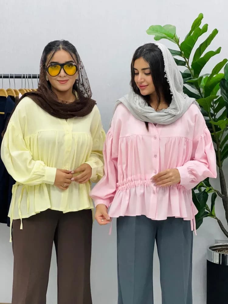 شومیز بنددار شارن — تصویر ۹
