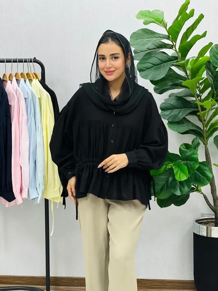 شومیز بنددار شارن — تصویر ۷