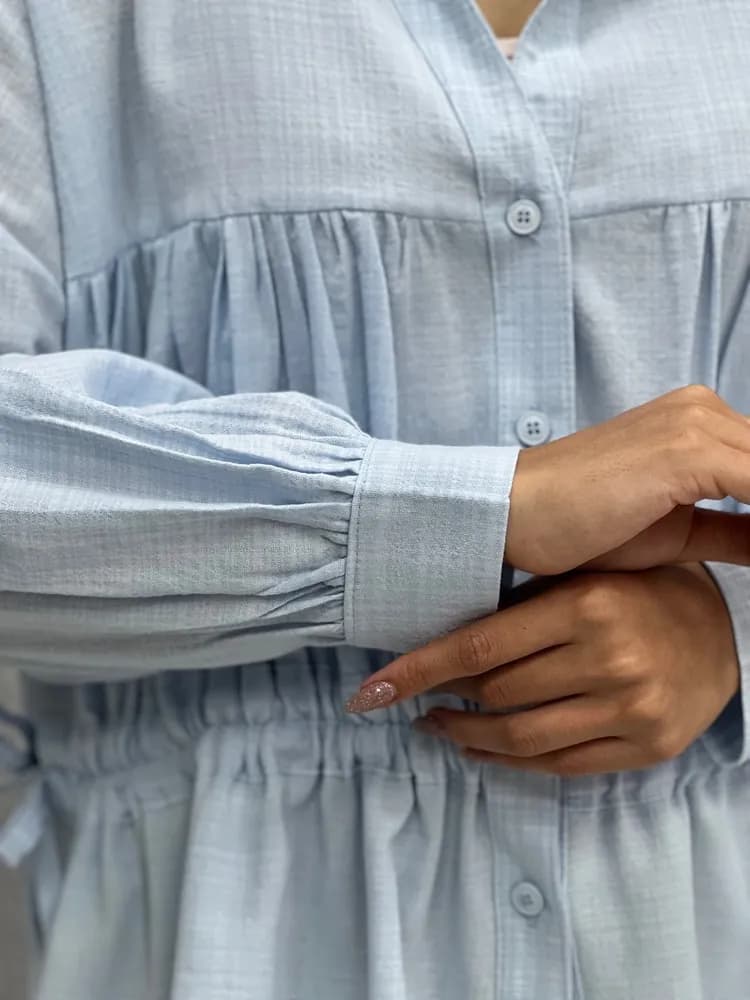 شومیز بنددار شارن — تصویر ۶