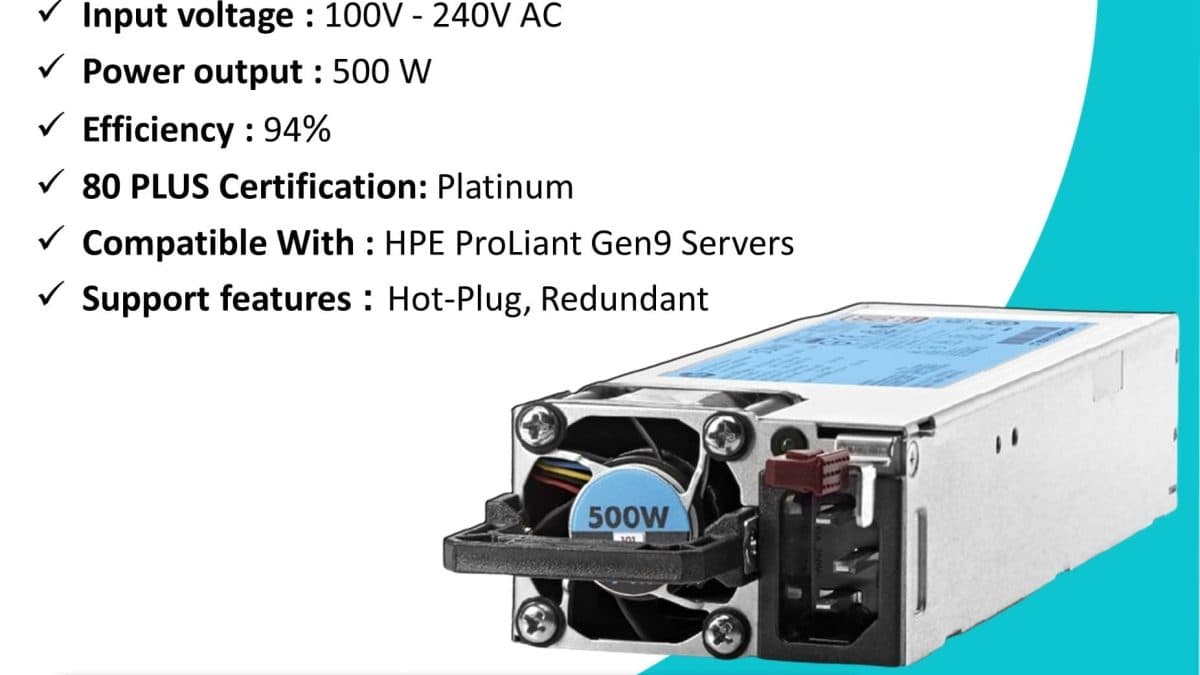 پاور سرور HPE 500W Flex Slot Platinum Hot Plug 720478-B21 — تصویر ۴