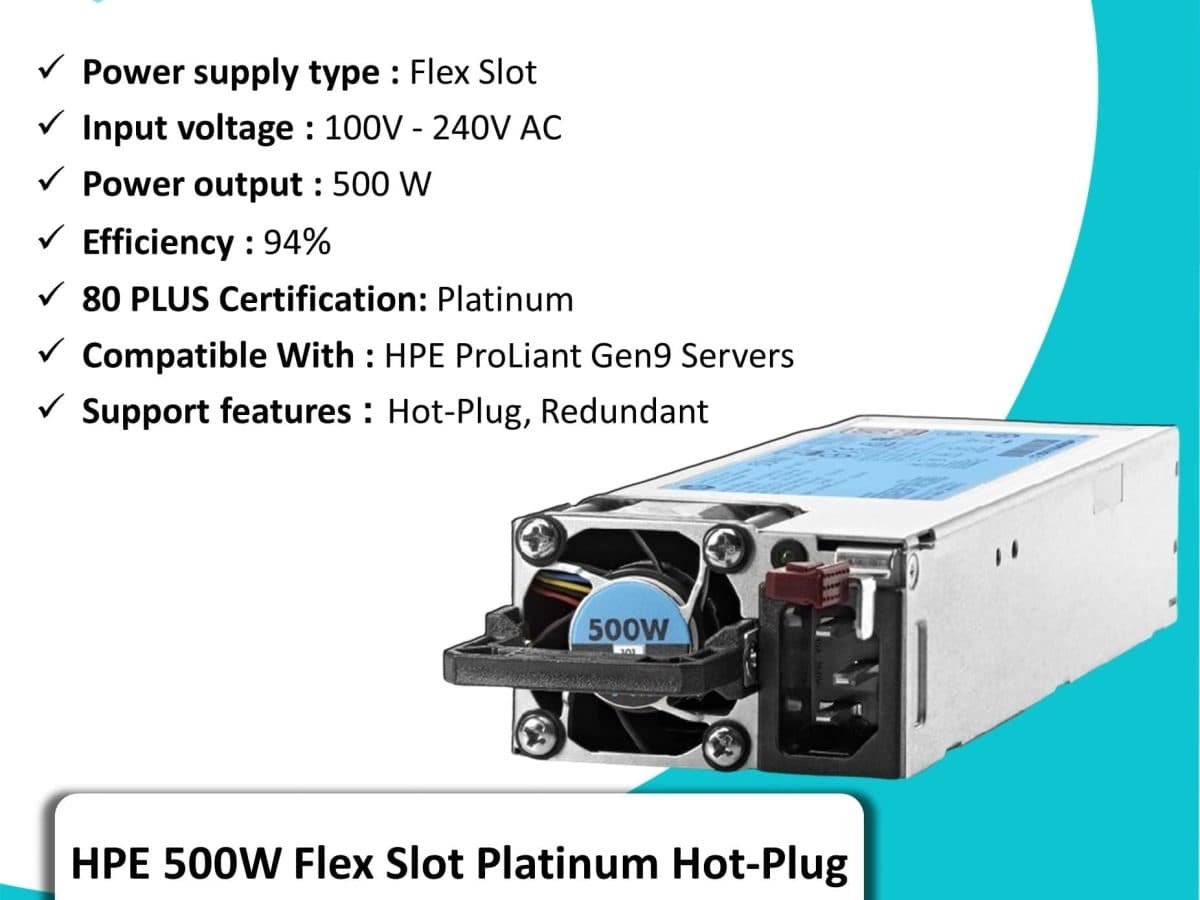 پاور سرور HPE 500W Flex Slot Platinum Hot Plug 720478-B21 — تصویر ۳