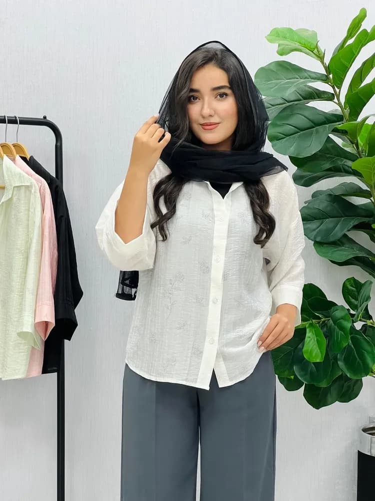 شومیز طرح گل هستی — تصویر ۵