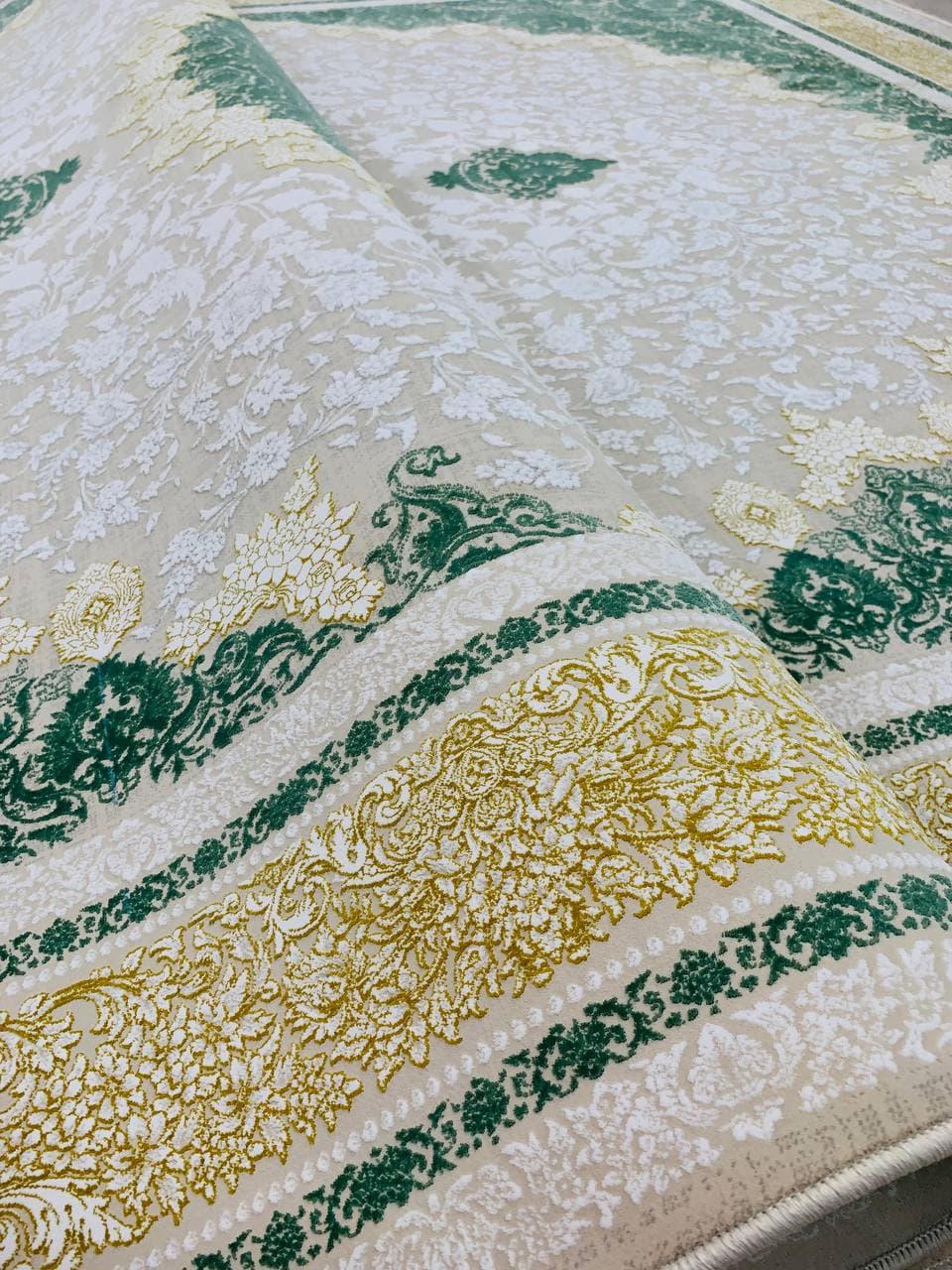 فرش ۱۲۰۰ شانه تراکم ۳۶۰۰ برجسته نقشه کلاسیک صدفی ده رنگ — تصویر ۳