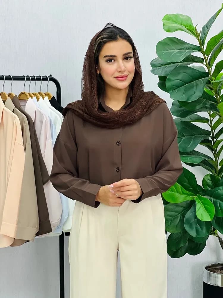 شومیز یقه مردانه کیمیا — تصویر ۹