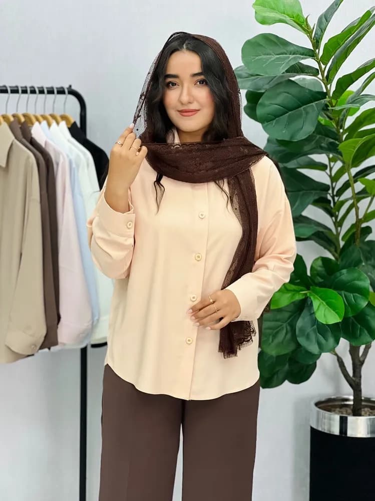 شومیز یقه مردانه کیمیا — تصویر ۷