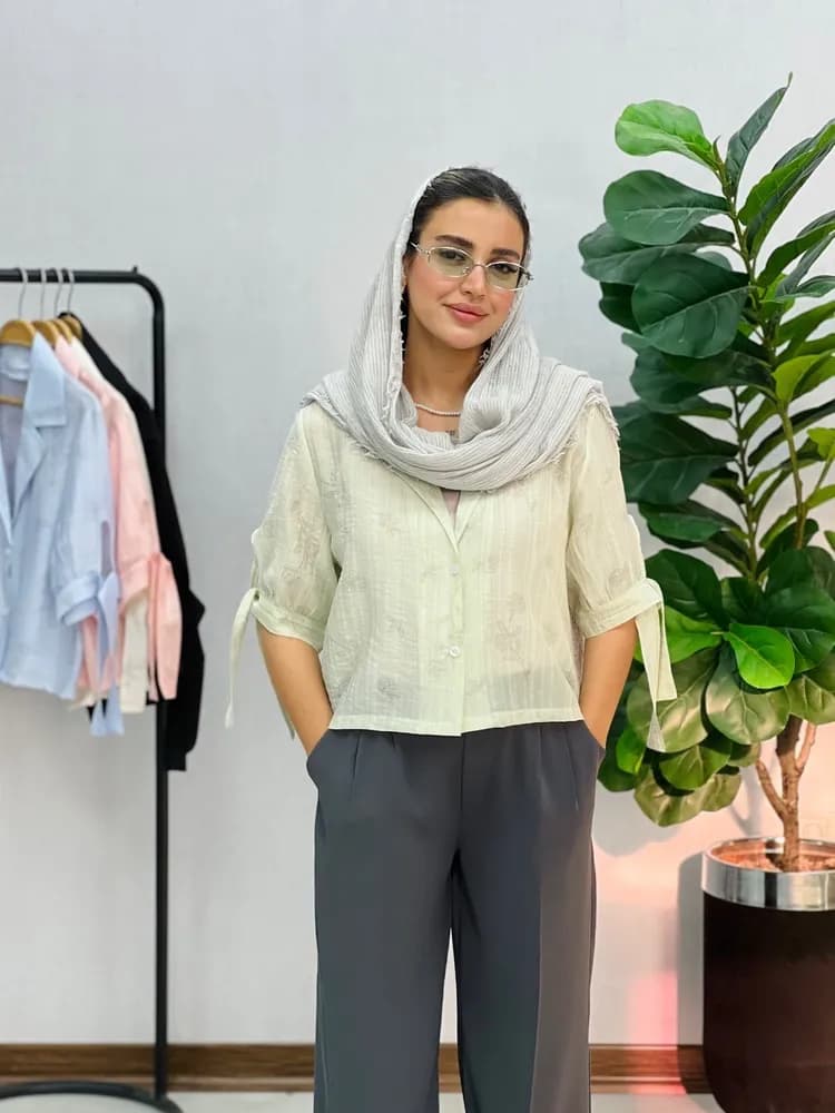 شومیز یقه انگلیسی دریا