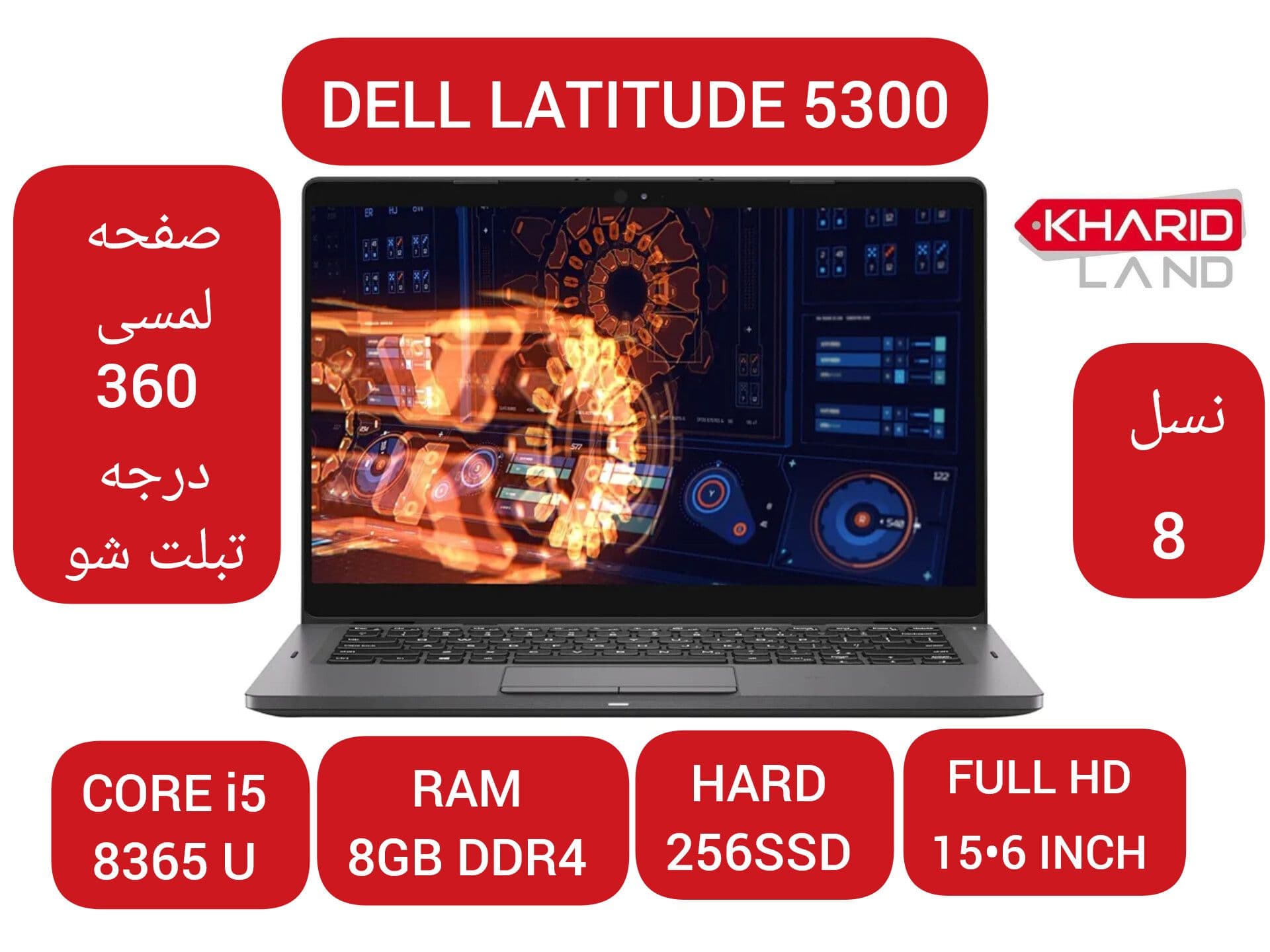 لپ تاپ استوک دل DELL LATITIUDE 5300 — تصویر ۴