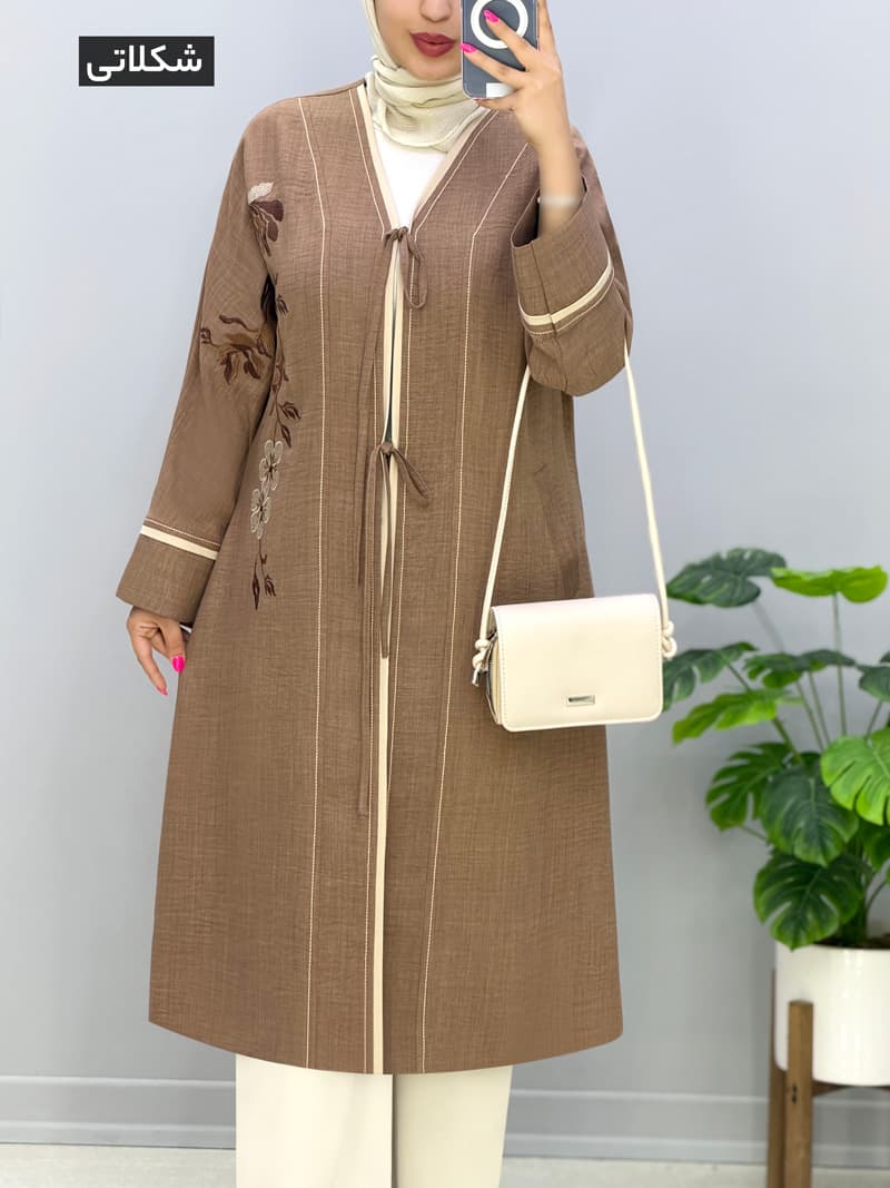 مانتو گلدوزی سوگل کد 452585 — تصویر ۴