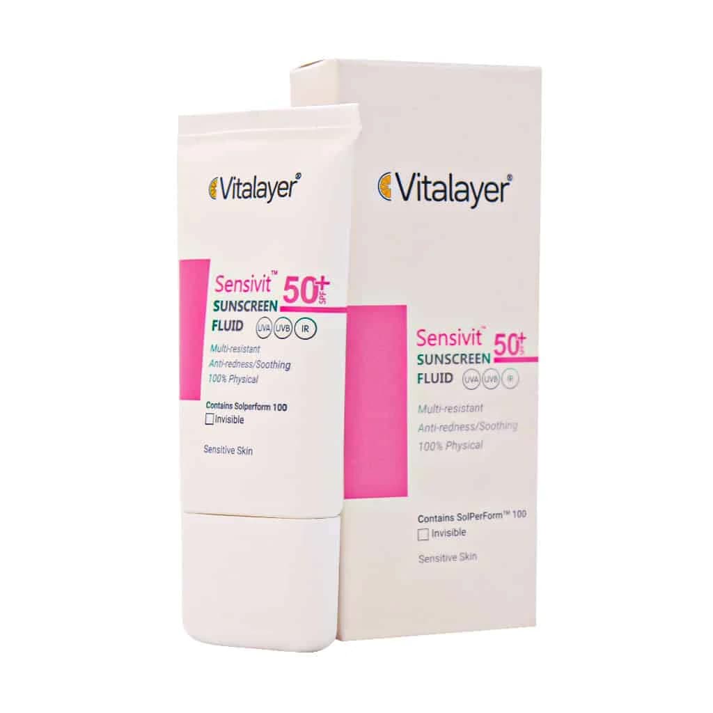 فلوئید ضد آفتاب SPF50 پوست حساس ویتالیر 50 میلی لیتر — تصویر ۳