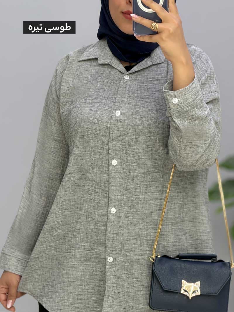 شومیز یقه مردانه لینن کاتلینا کد 995288 — تصویر ۱۰