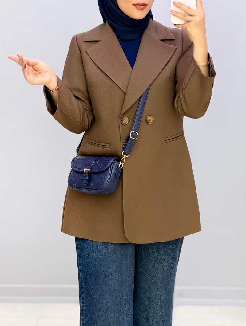 مانتو کتی مزونی کرپ هانده کد 227809 — تصویر ۹