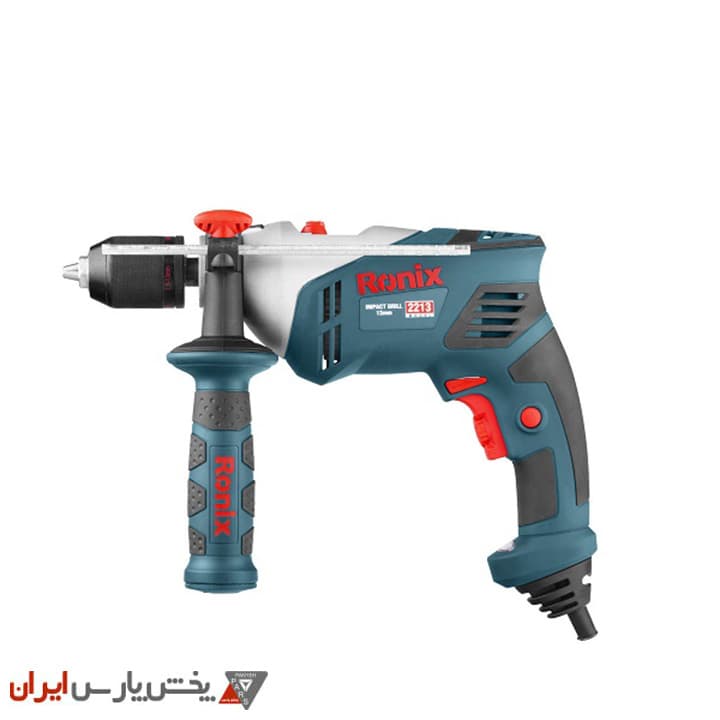 دریل 13 میلی متری چکشی سه نظام اتوماتیک فلزی 650وات – با کیف BMC رونیکس مدل 2213 — تصویر ۲
