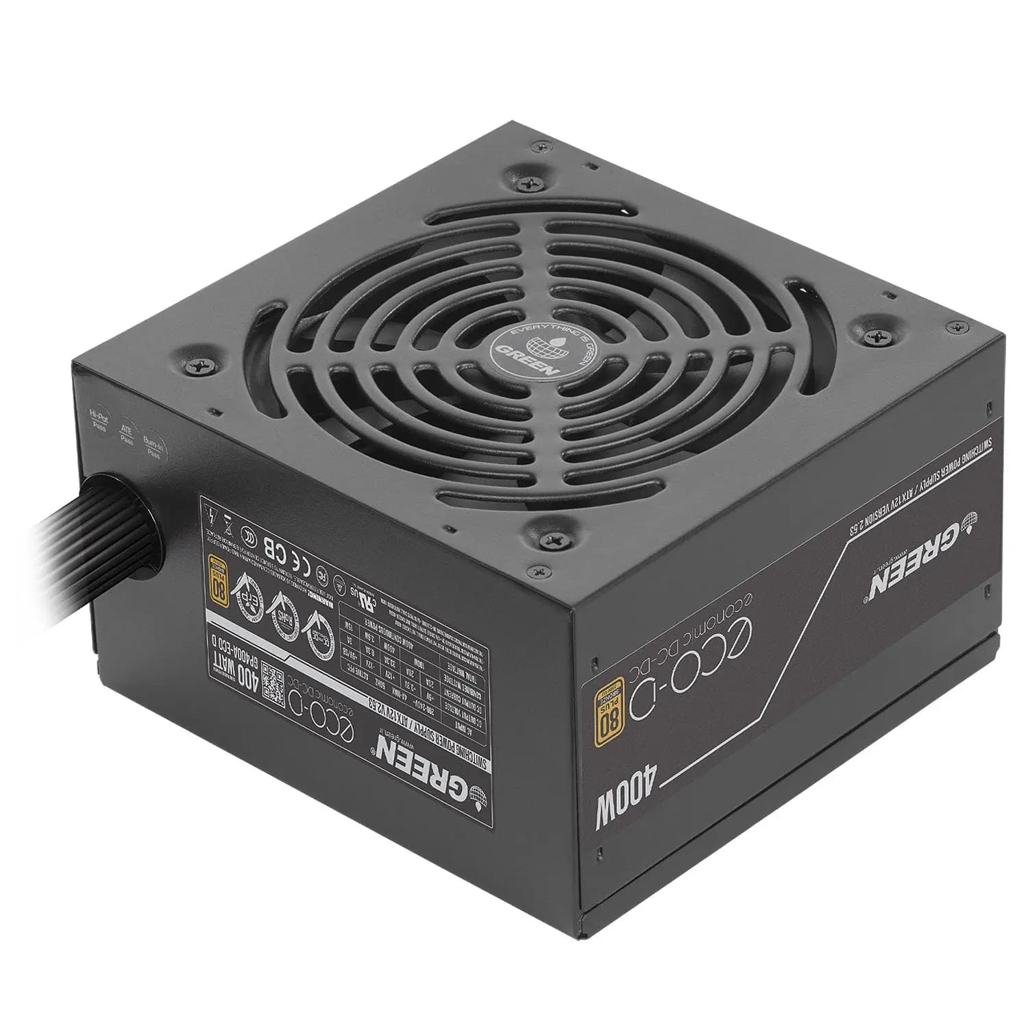 منبع تغذیه کامپیوتر گرین GP400A-ECO D 80 Plus Bronze توان 400 وات — تصویر ۲