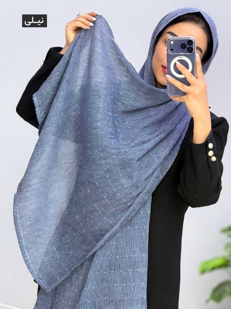 شال پلیسه وارداتی کهربا کد 12088 — تصویر ۶