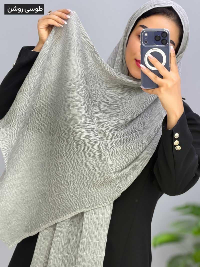 شال پلیسه وارداتی کهربا کد 12088 — تصویر ۸