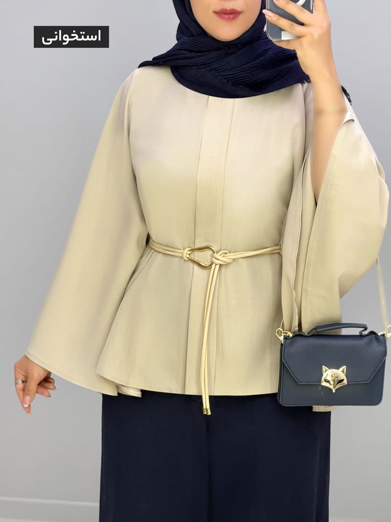 مانتو پانچ یقه گرد بزیاق ریحانا کد 329974 — تصویر ۱۱