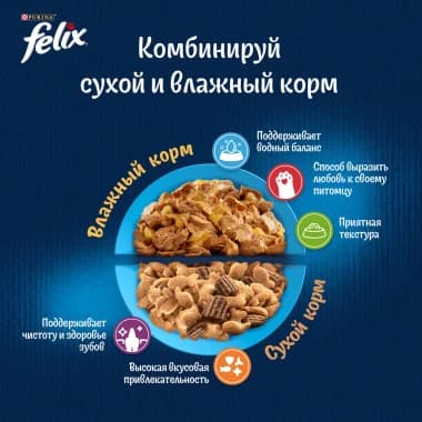 پوچ گربه فلیکس طعم گوشت (سفارش روسیه) — تصویر ۱۲