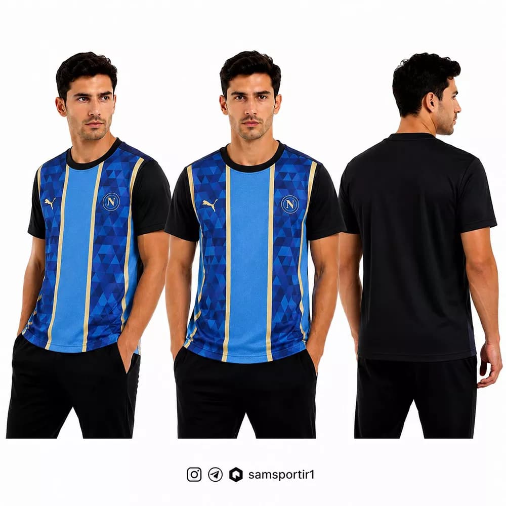 کیت ورزشی لباس فوتبالی تیم ناپولی M تا 2XL — تصویر ۲