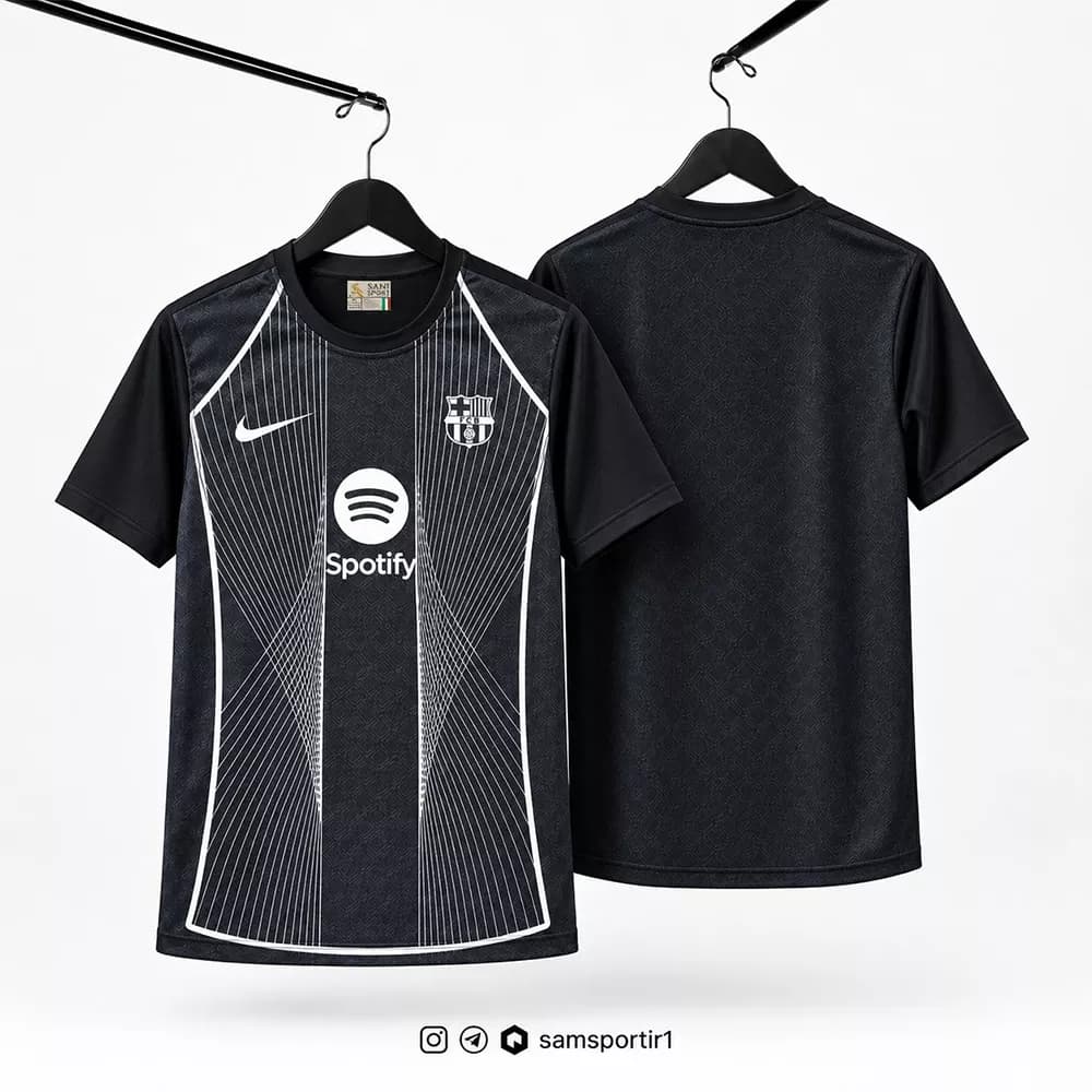 کیت ورزشی لباس فوتبالی تیم بارسلونا M تا 2XL — تصویر ۴