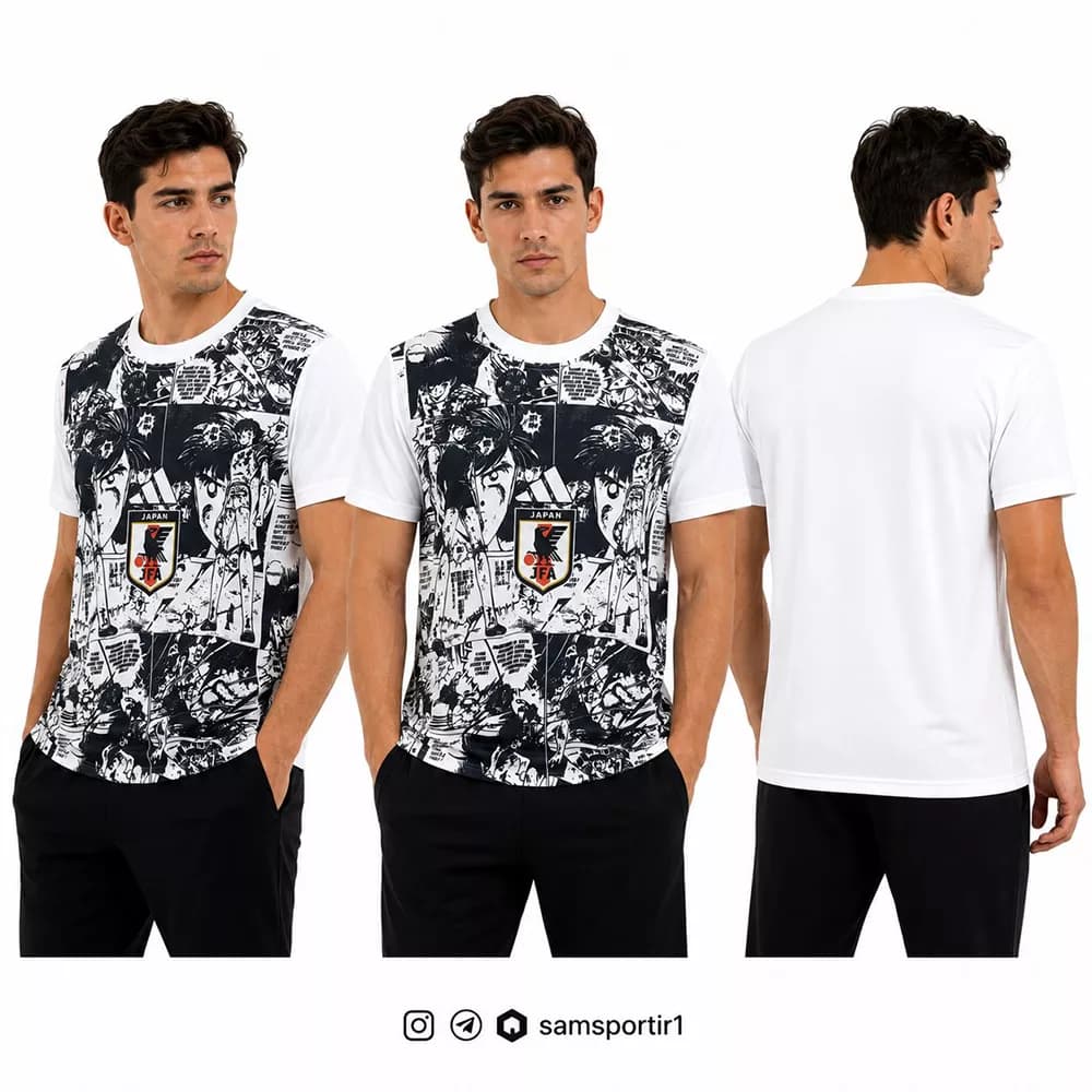 کیت ورزشی لباس فوتبالی تیم ژاپن نوستالژی M تا 2XL — تصویر ۵