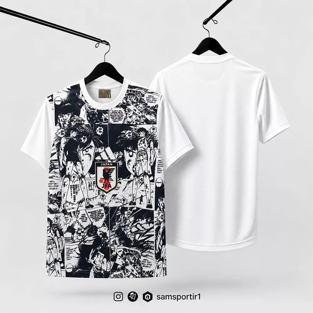 کیت ورزشی لباس فوتبالی تیم ژاپن نوستالژی M تا 2XL