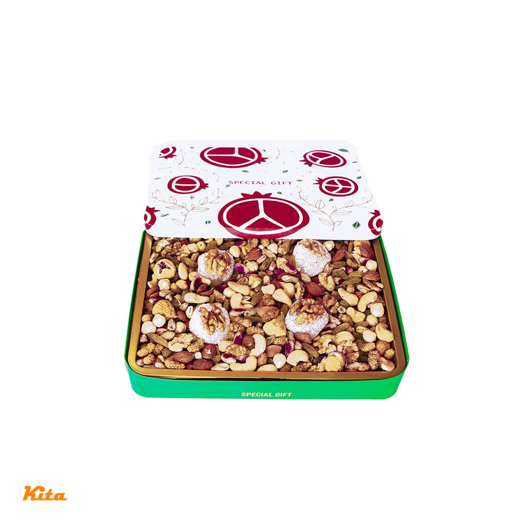 پک هدیه شرکتی آجیل هاردباکسی KITA مدل ناربن